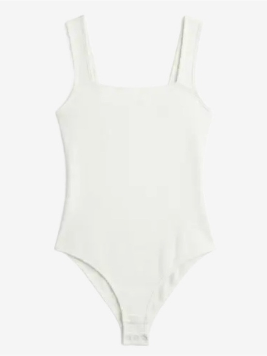 SHEIN Tops - SHEIN White Square Neck Tank Bodysuit